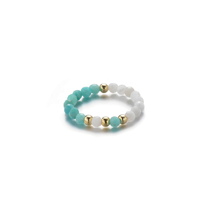 Stretch Ring - Amazonite / Moonstone