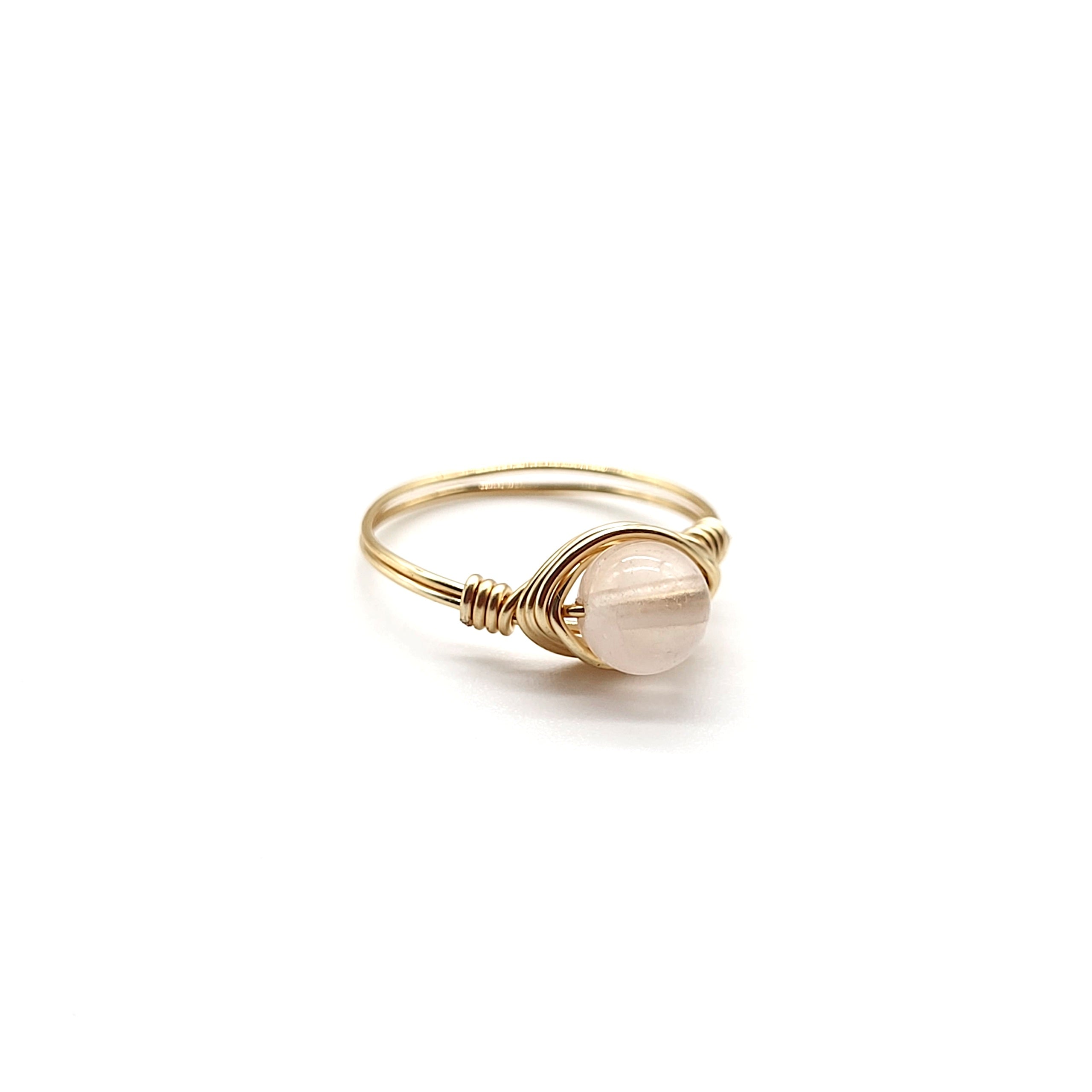 Moon Ring - Rose Quartz
