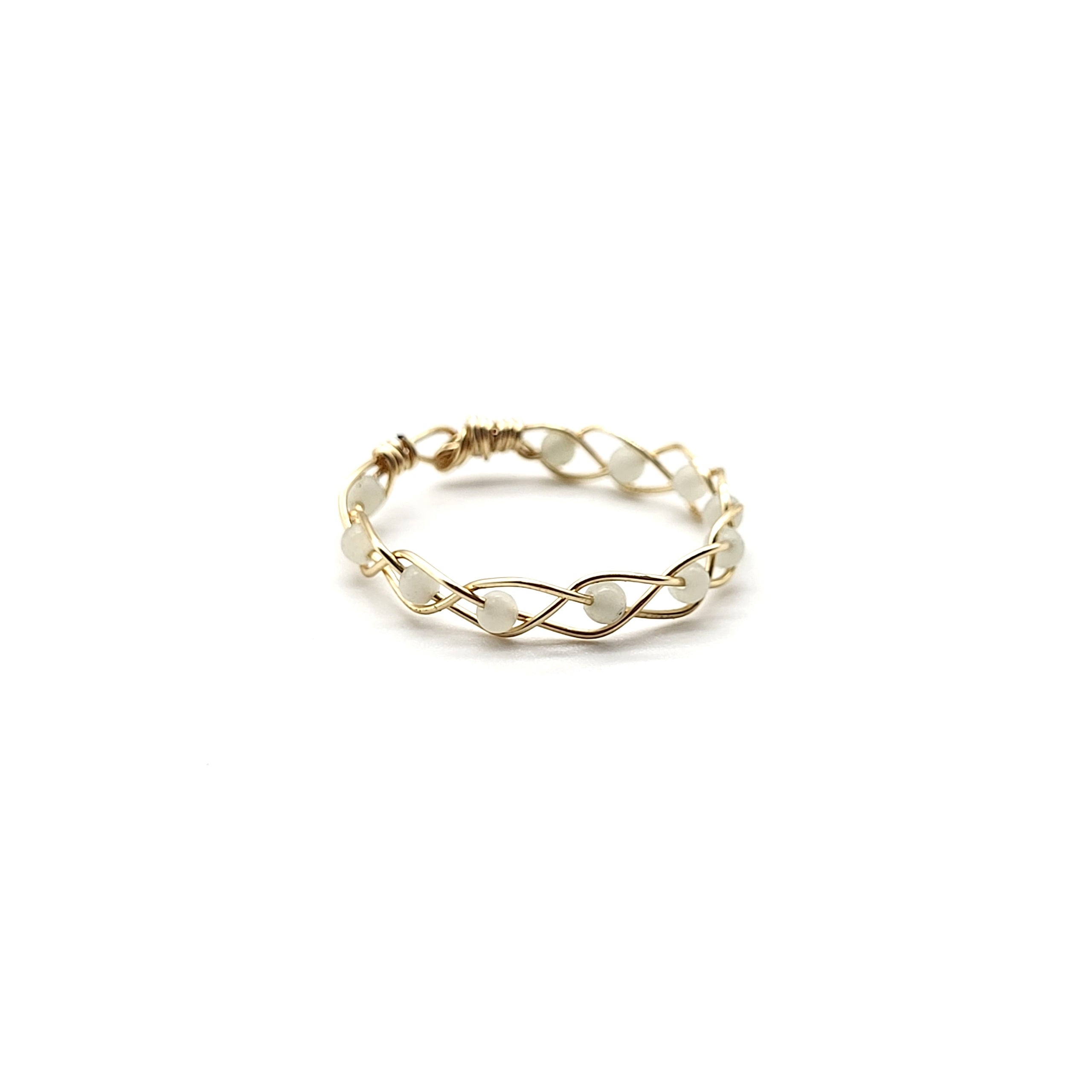 Om Braided Ring - Amazonite