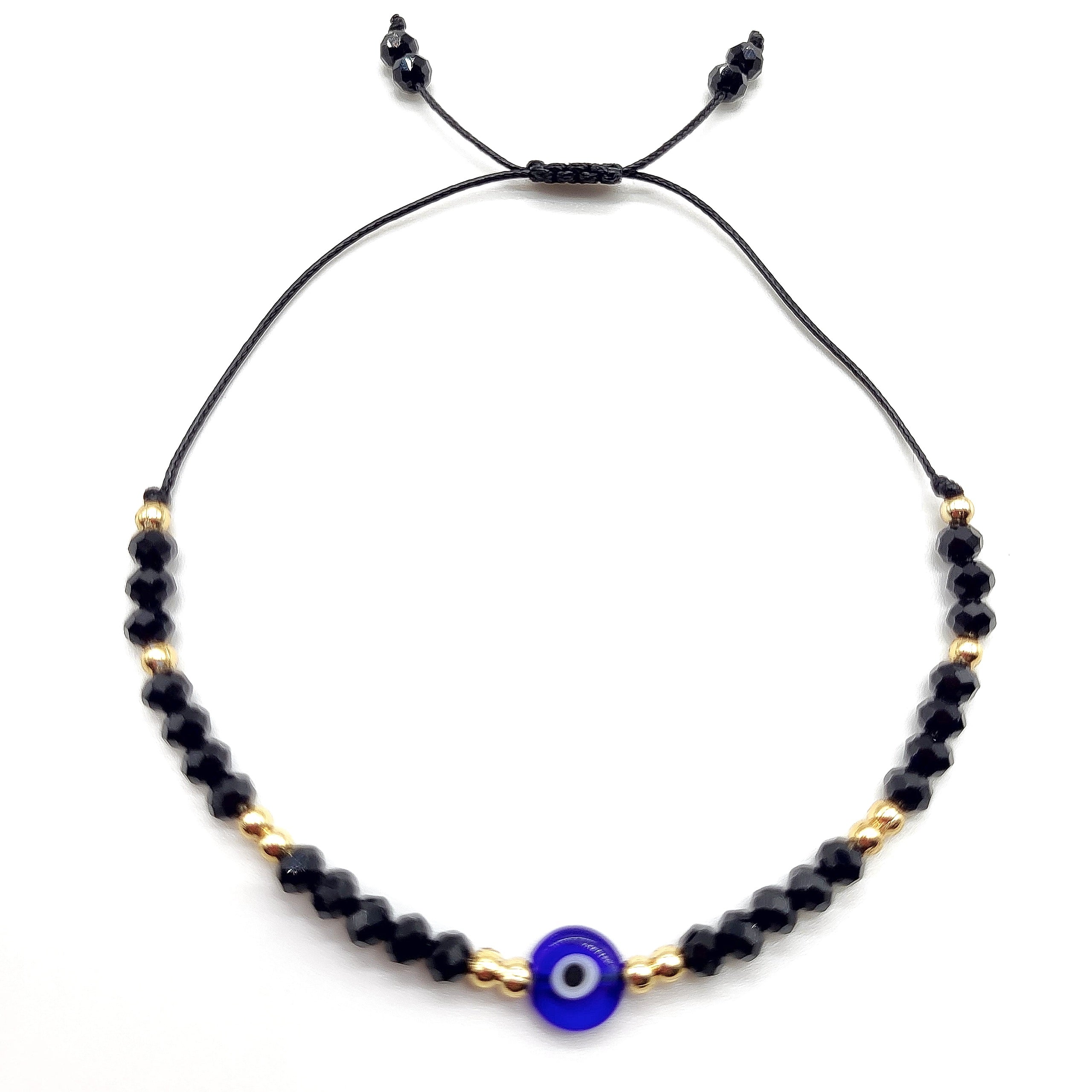 Evil Eye Adjustable Bracelet - Black