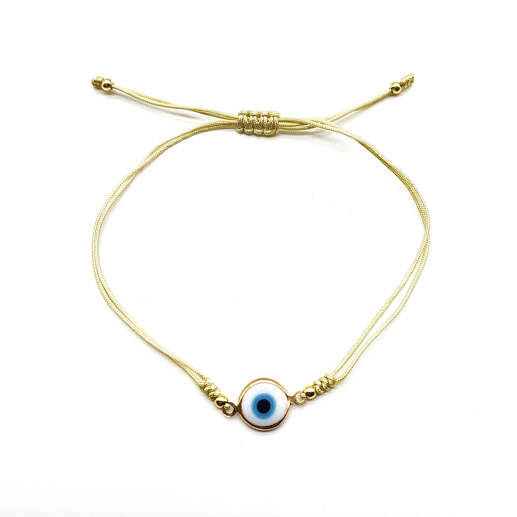 Evil Eye Adjustable Bracelet - White