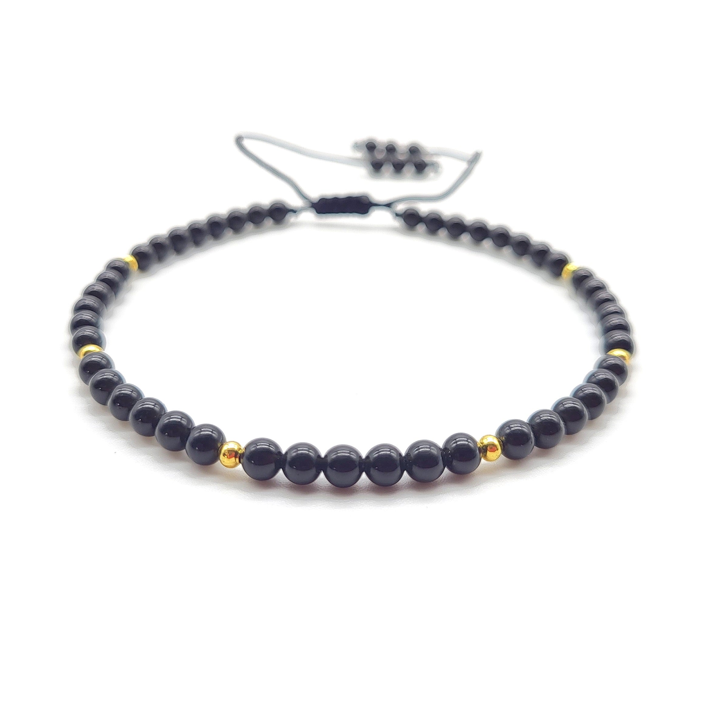 Gemstone Anklet - Black Obsidian