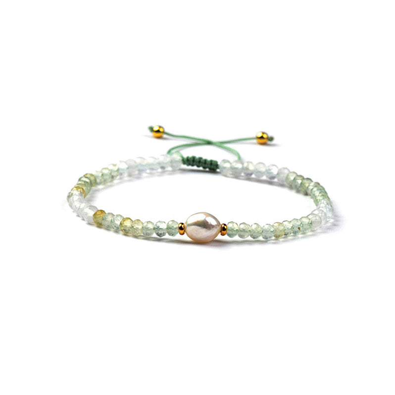Peridot & Moonstone String Bracelet