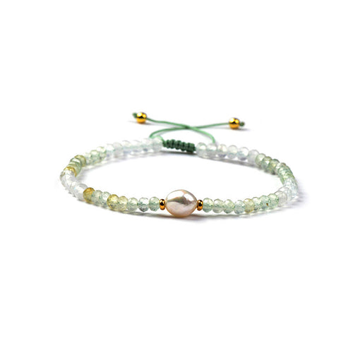 Peridot & Moonstone String Bracelet