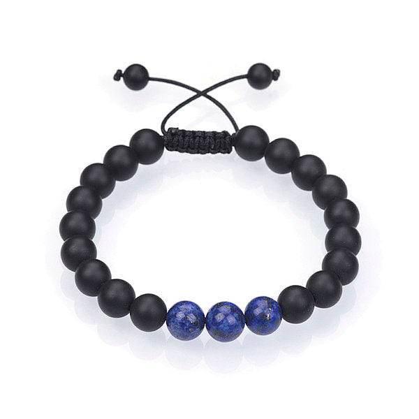 Lapis Lazuli and Onyx Men's Bracelet