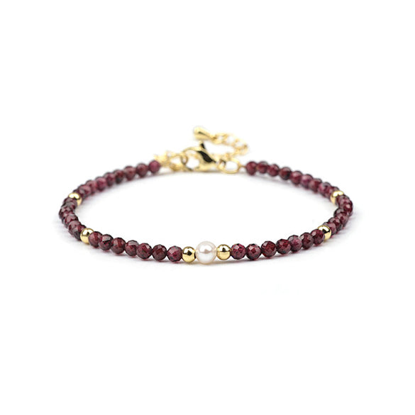 Garnet Beaded Bracelet