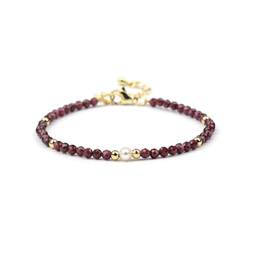 Garnet Beaded Bracelet