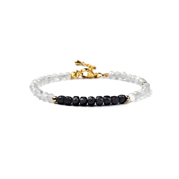 Labradorite & Obsidian Beaded Bracelet