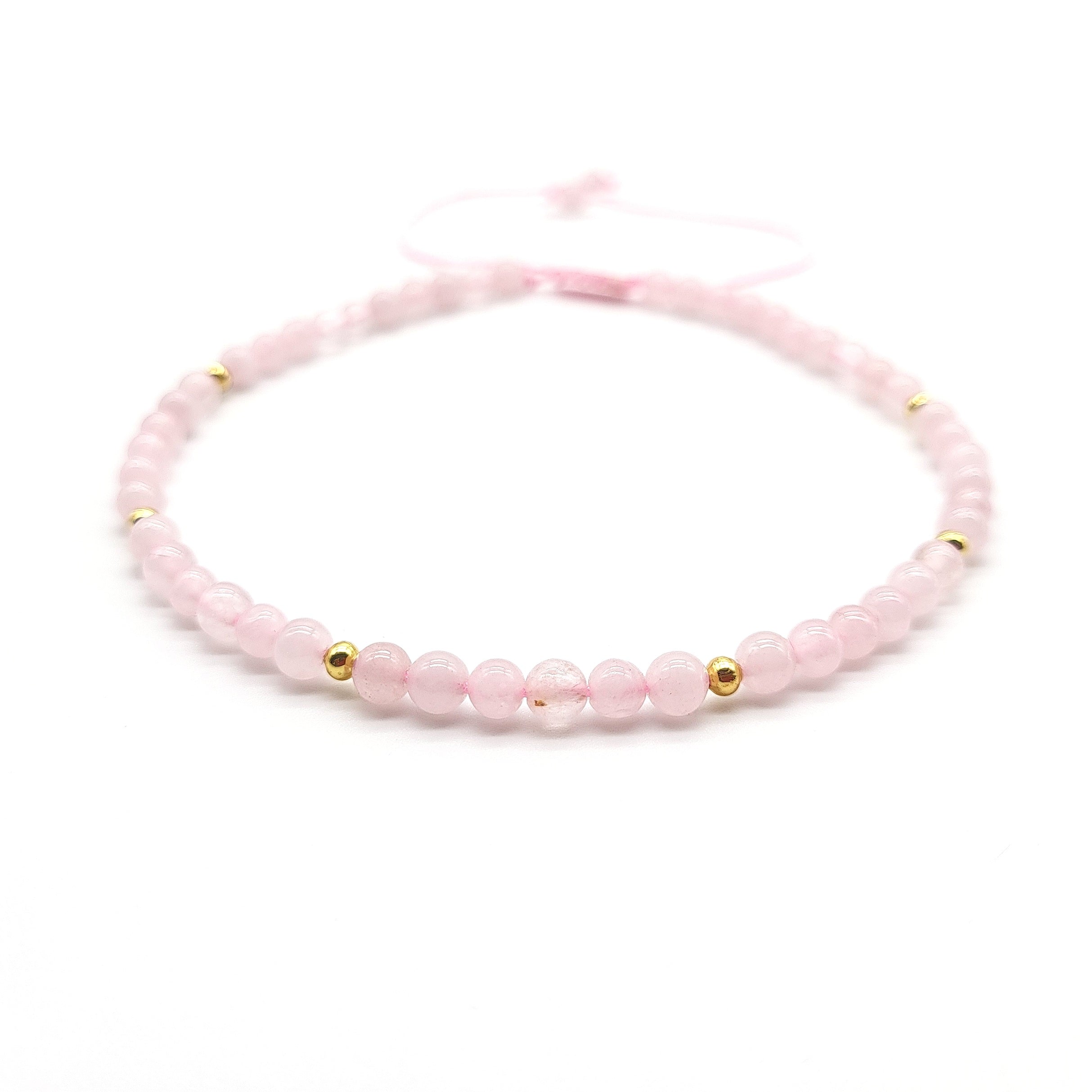 Gemstone Anklet - Rose Quartz