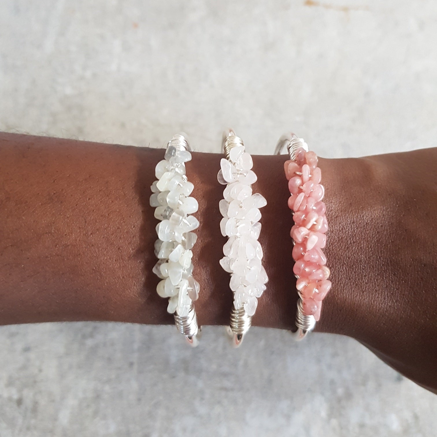 Mermaid Cuff- Rose Quartz