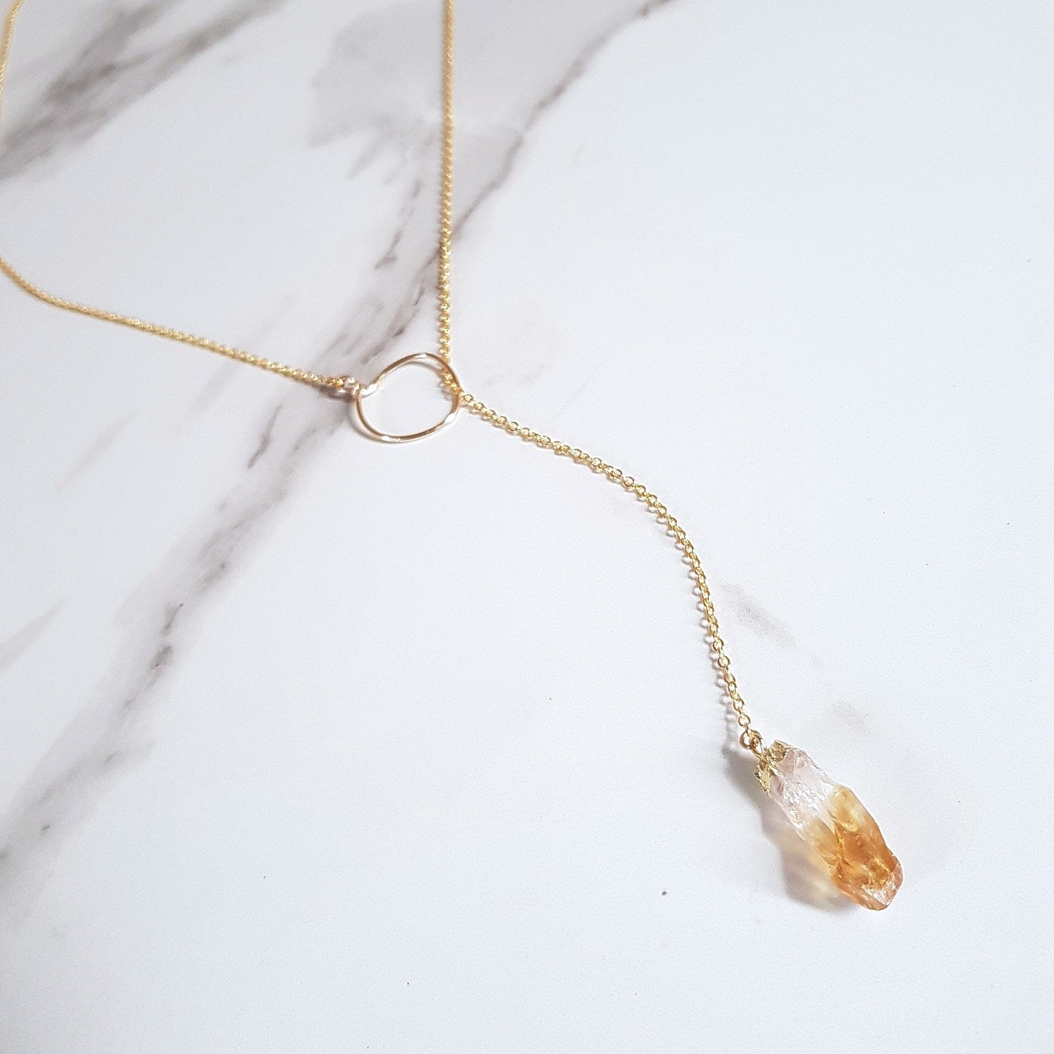 Lariat Necklace - Citrine (OAK)