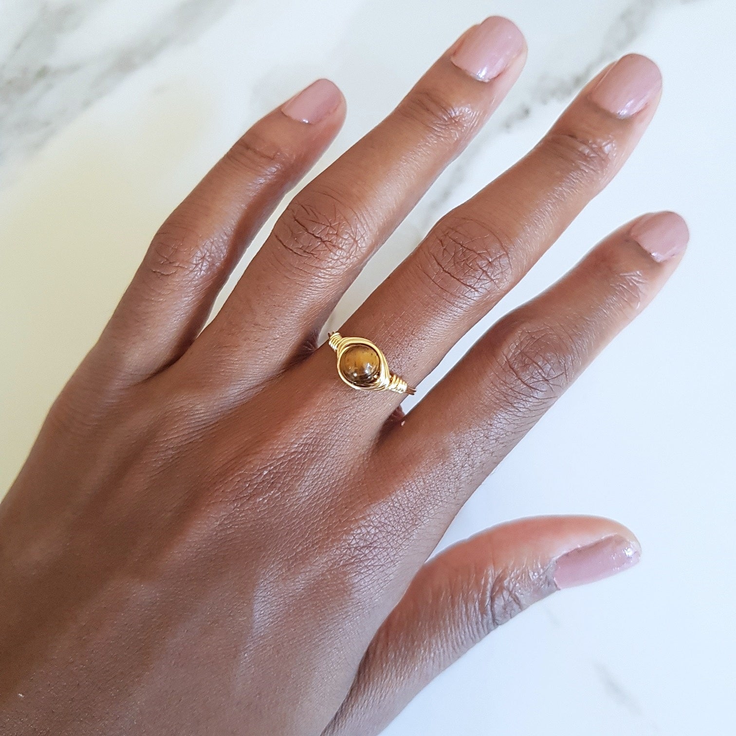 Moon Ring - Tiger's Eye