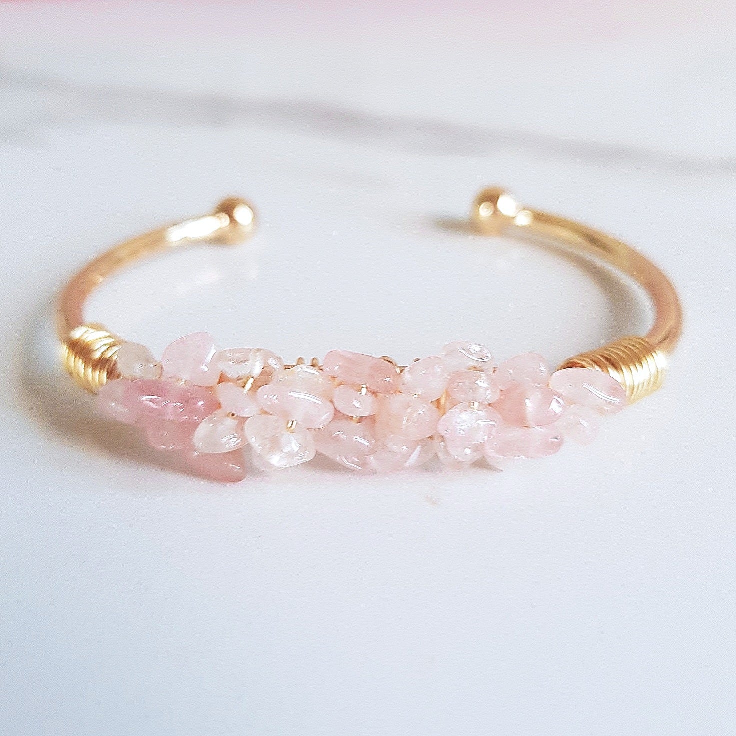 Mermaid Cuff- Rose Quartz