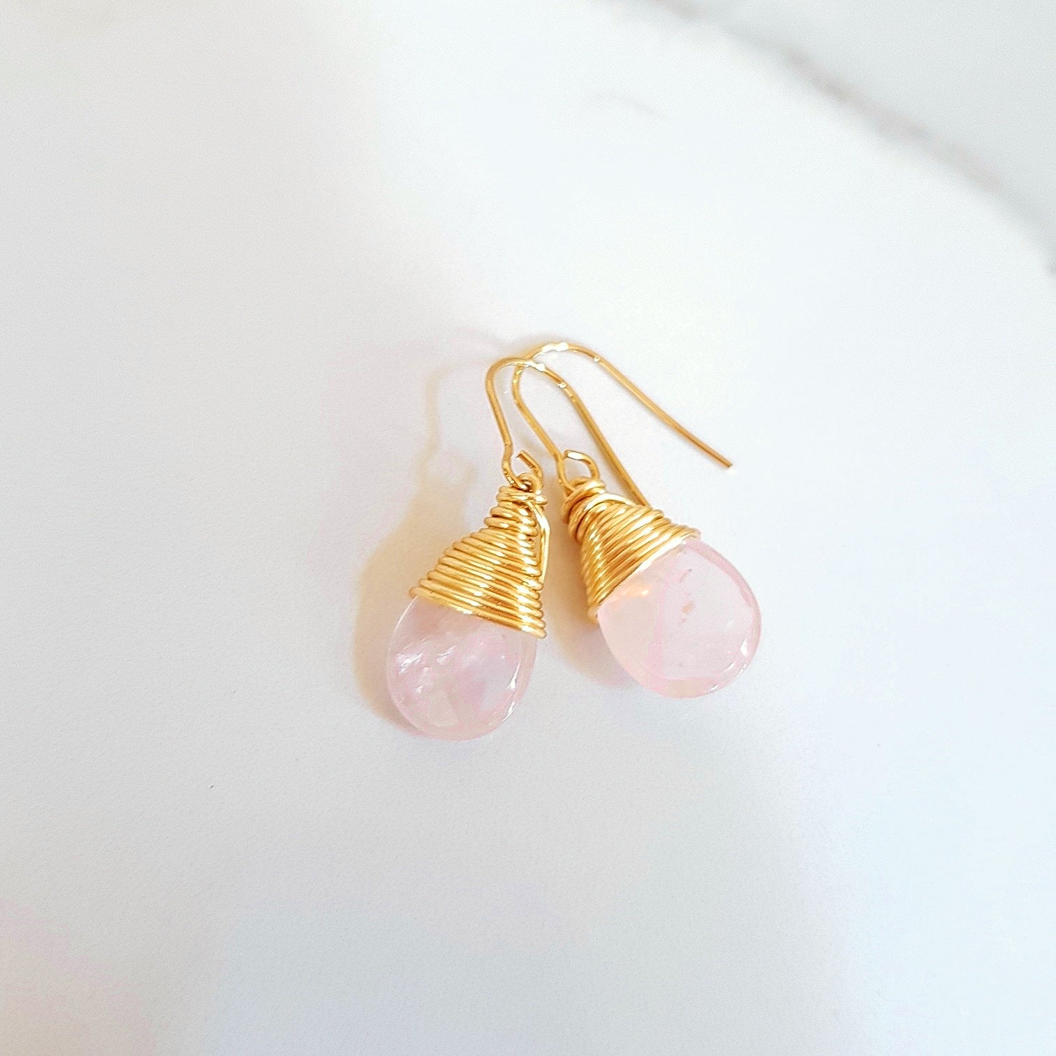 XO Earrings - Rose Quartz