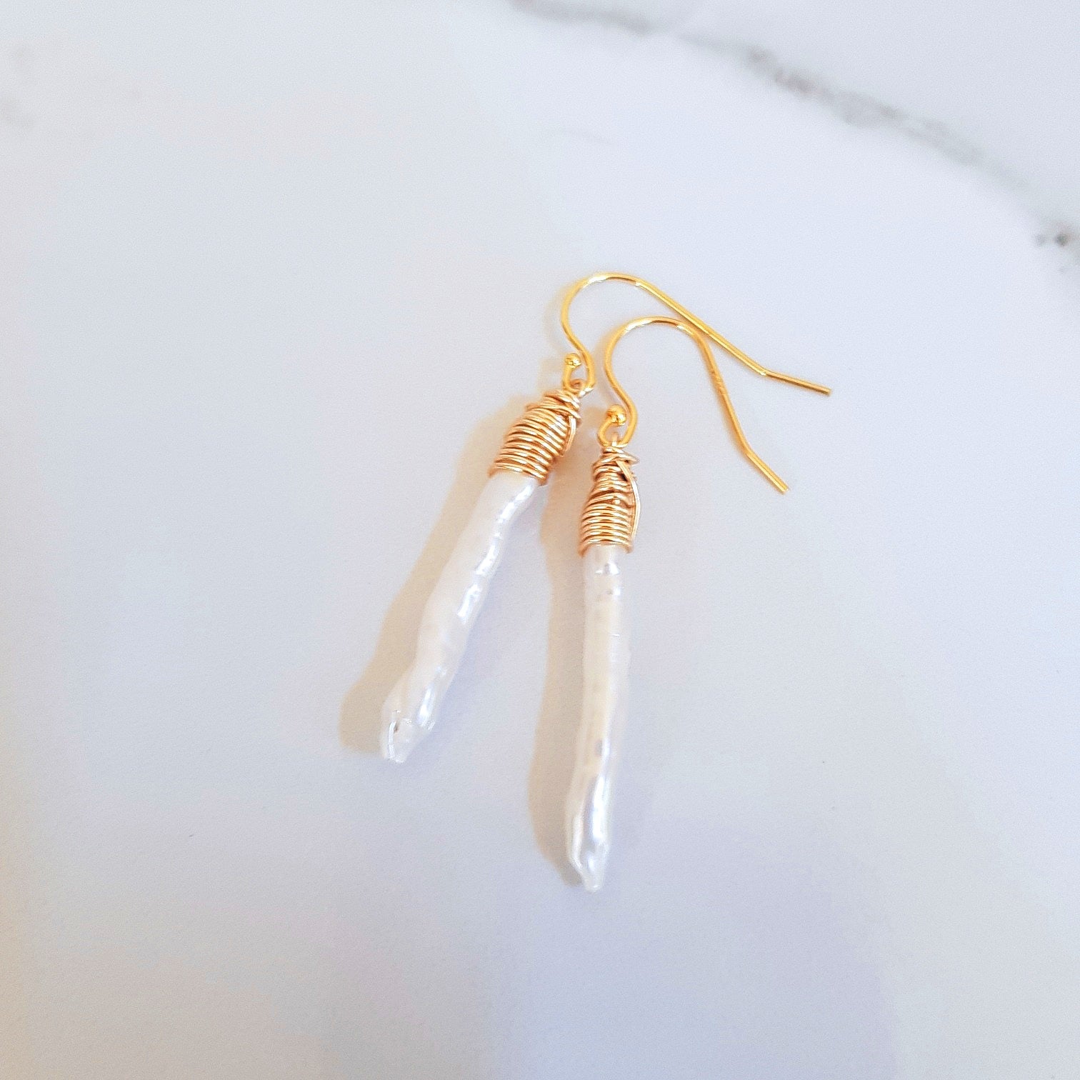 Stix Earrings - Freshwater Pearl