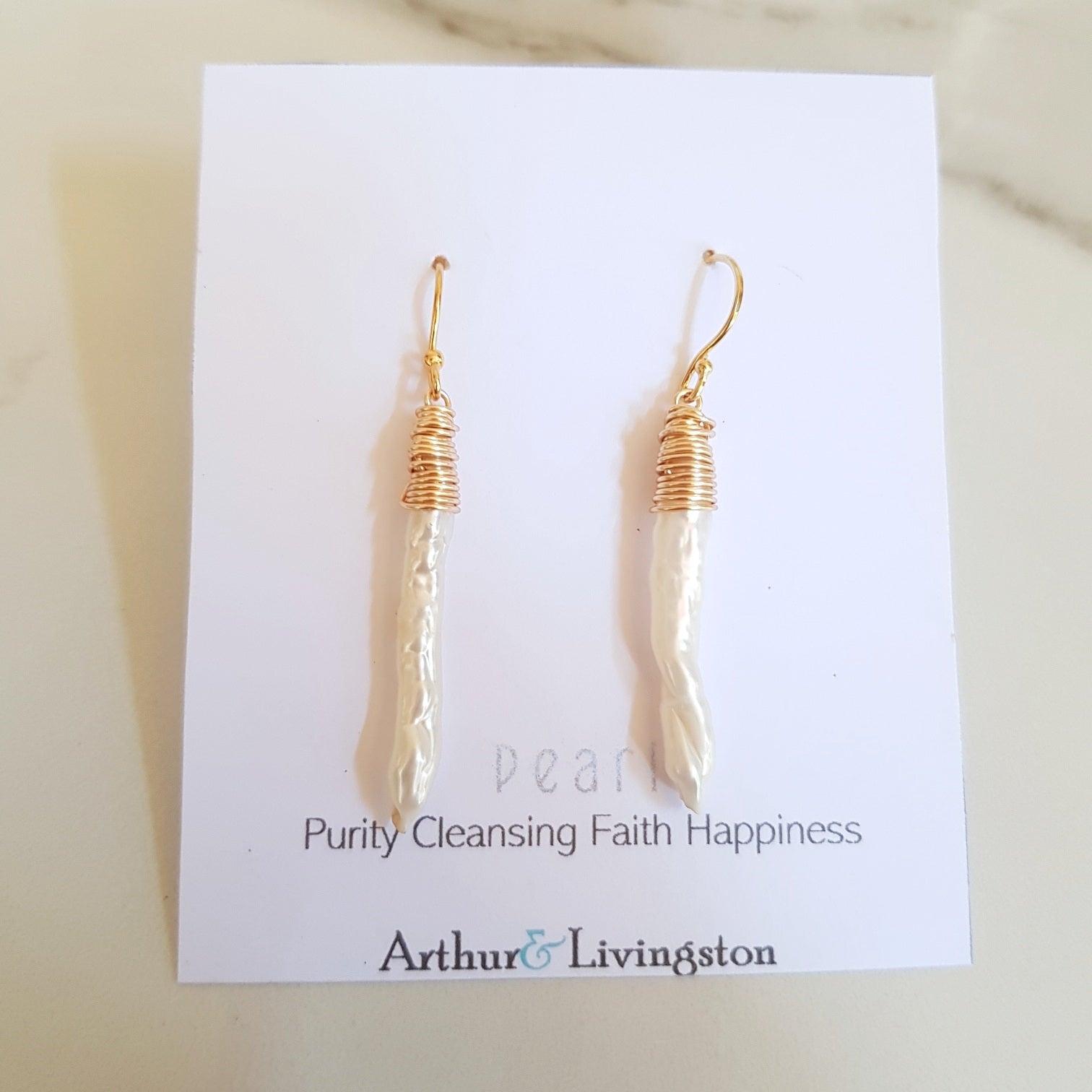 Stix Earrings - Freshwater Pearl