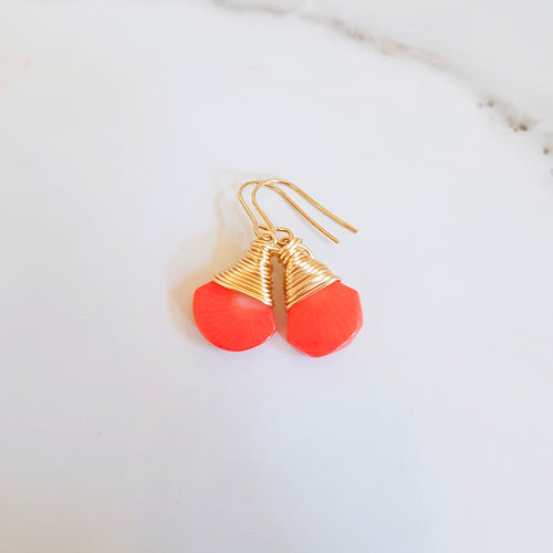 May Earrings - Orange Coral