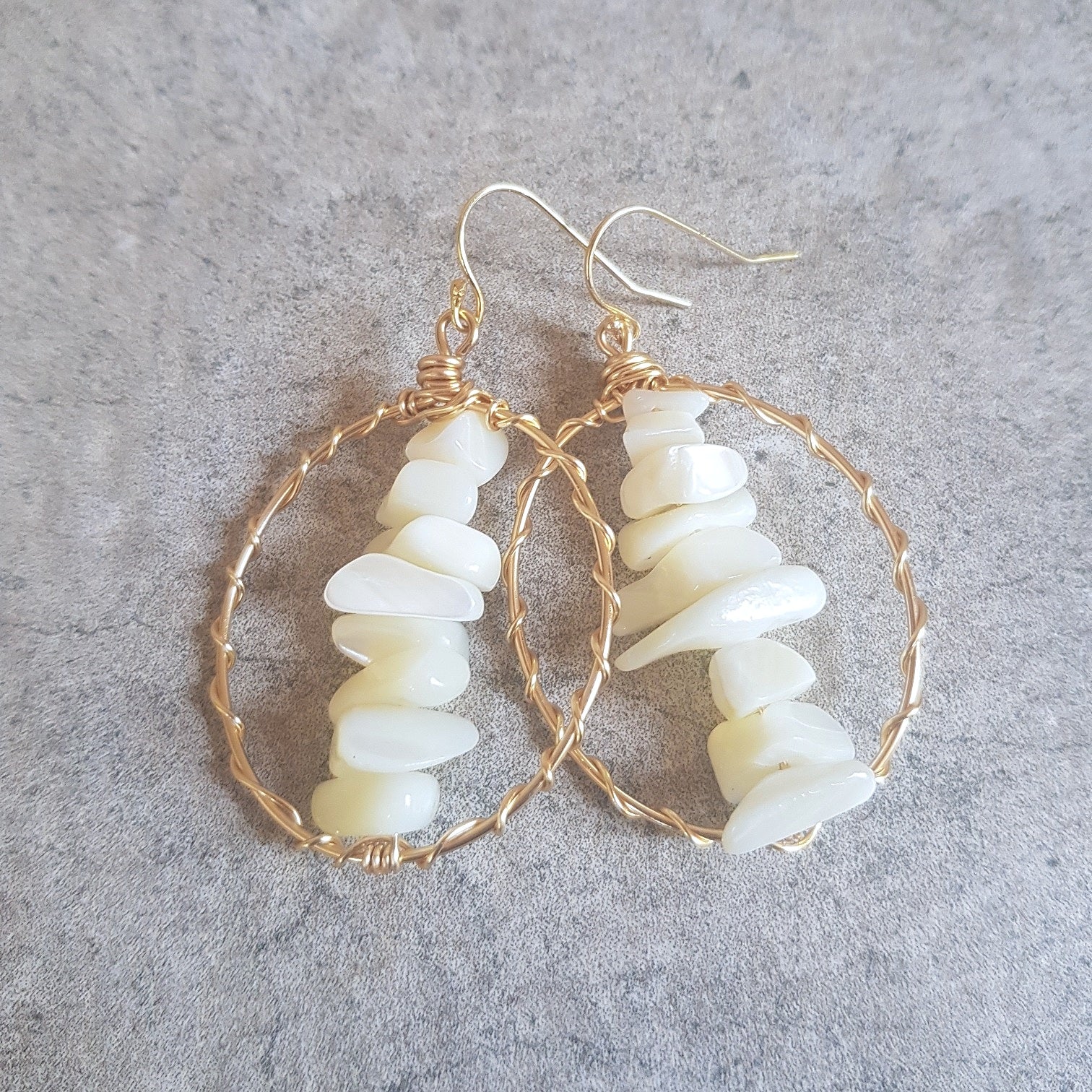 Holetown Hoop Earrings- Pearl (OAK)
