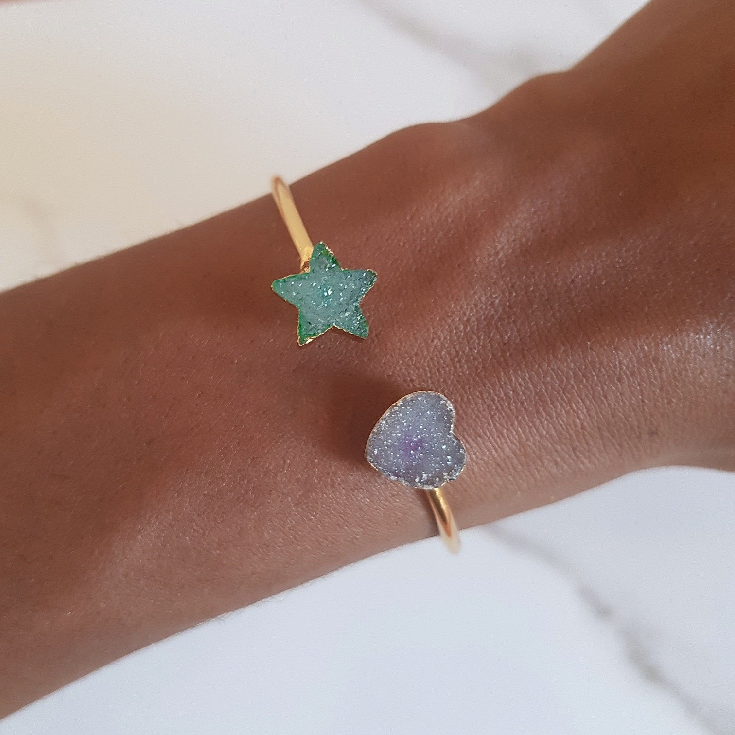Jekyll & Hyde - Druzy Quartz Bangle (OAK)