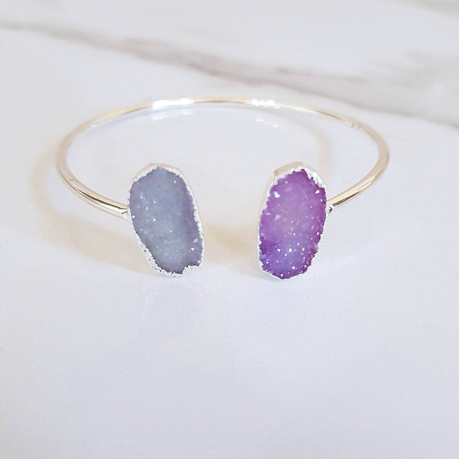 Jekyll & Hyde - Druzy Quartz Bangle (OAK)