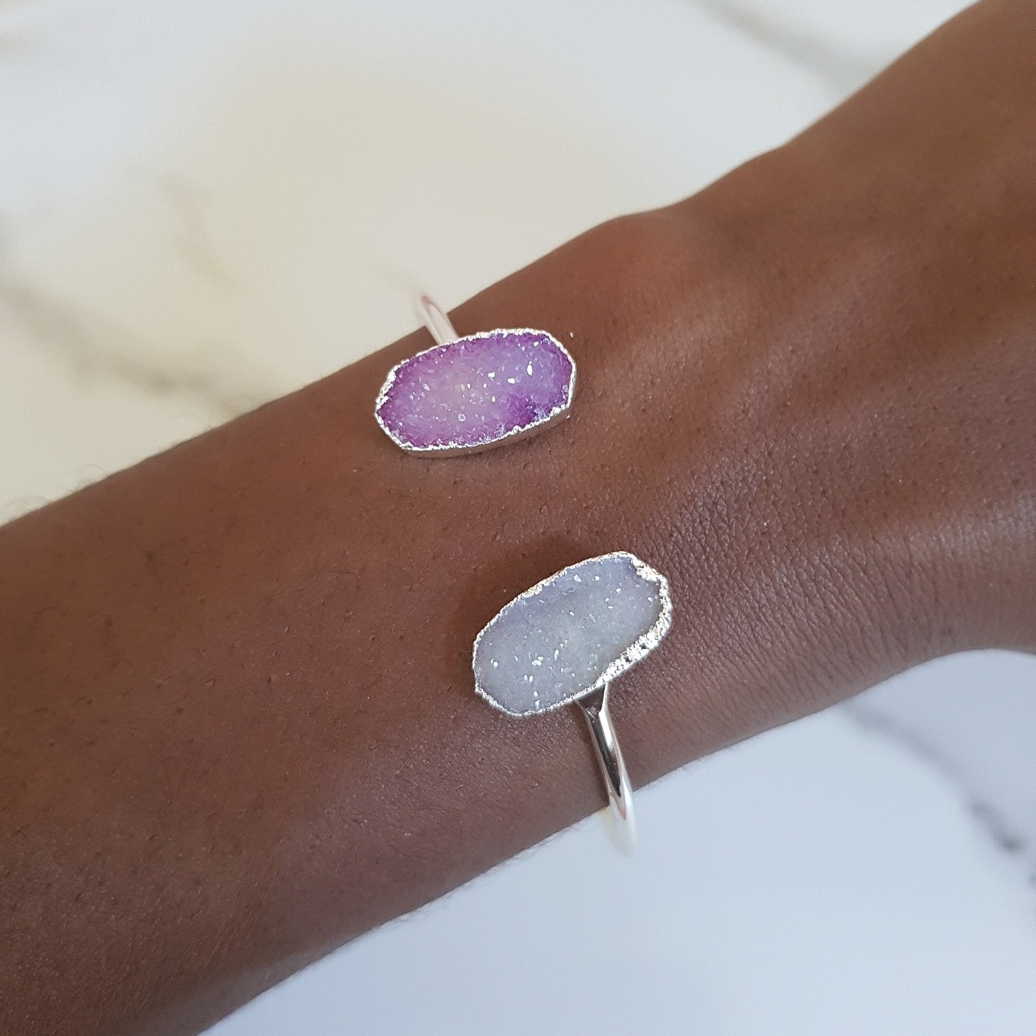 Jekyll & Hyde - Druzy Quartz Bangle (OAK)