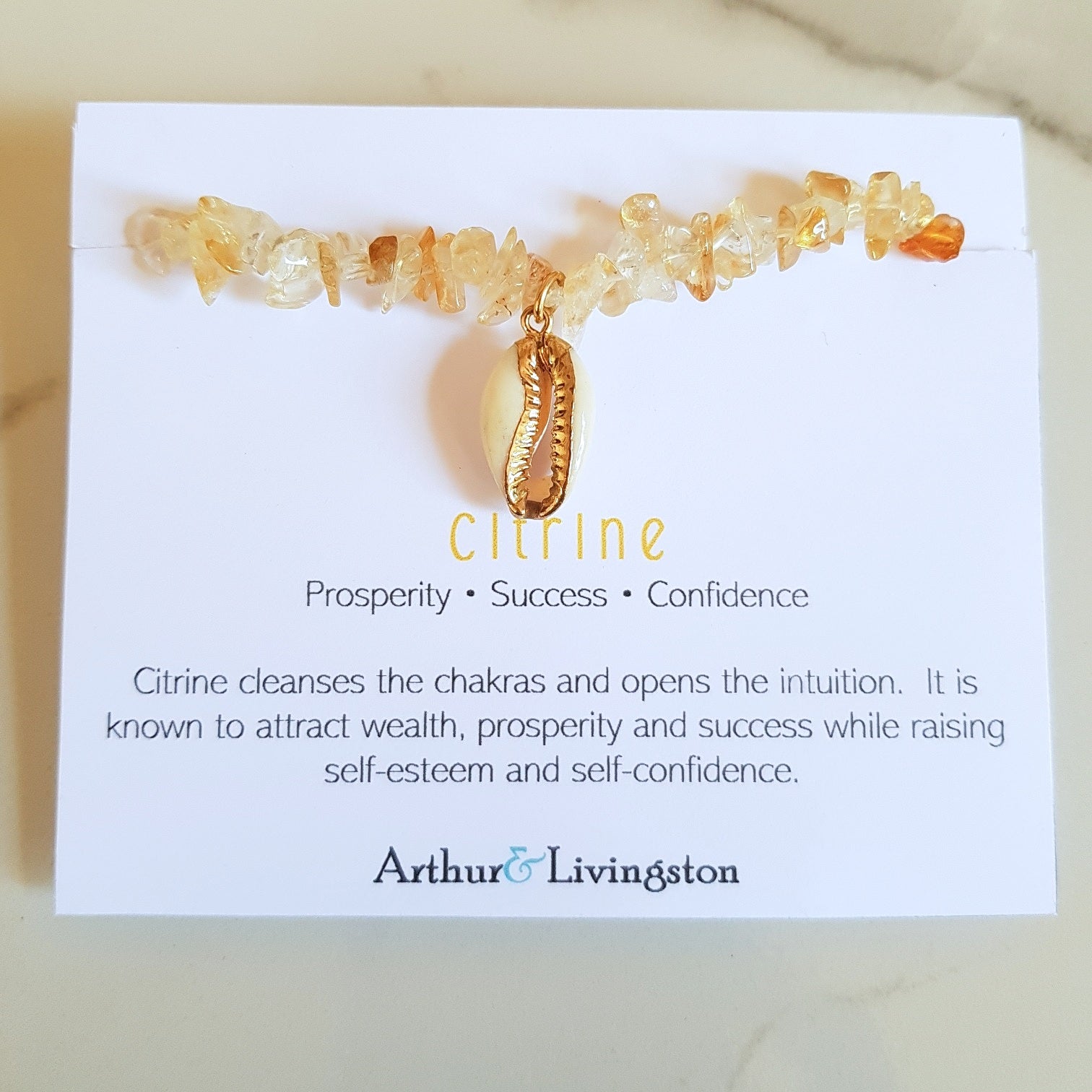 Charm Stretch Bracelet - Citrine