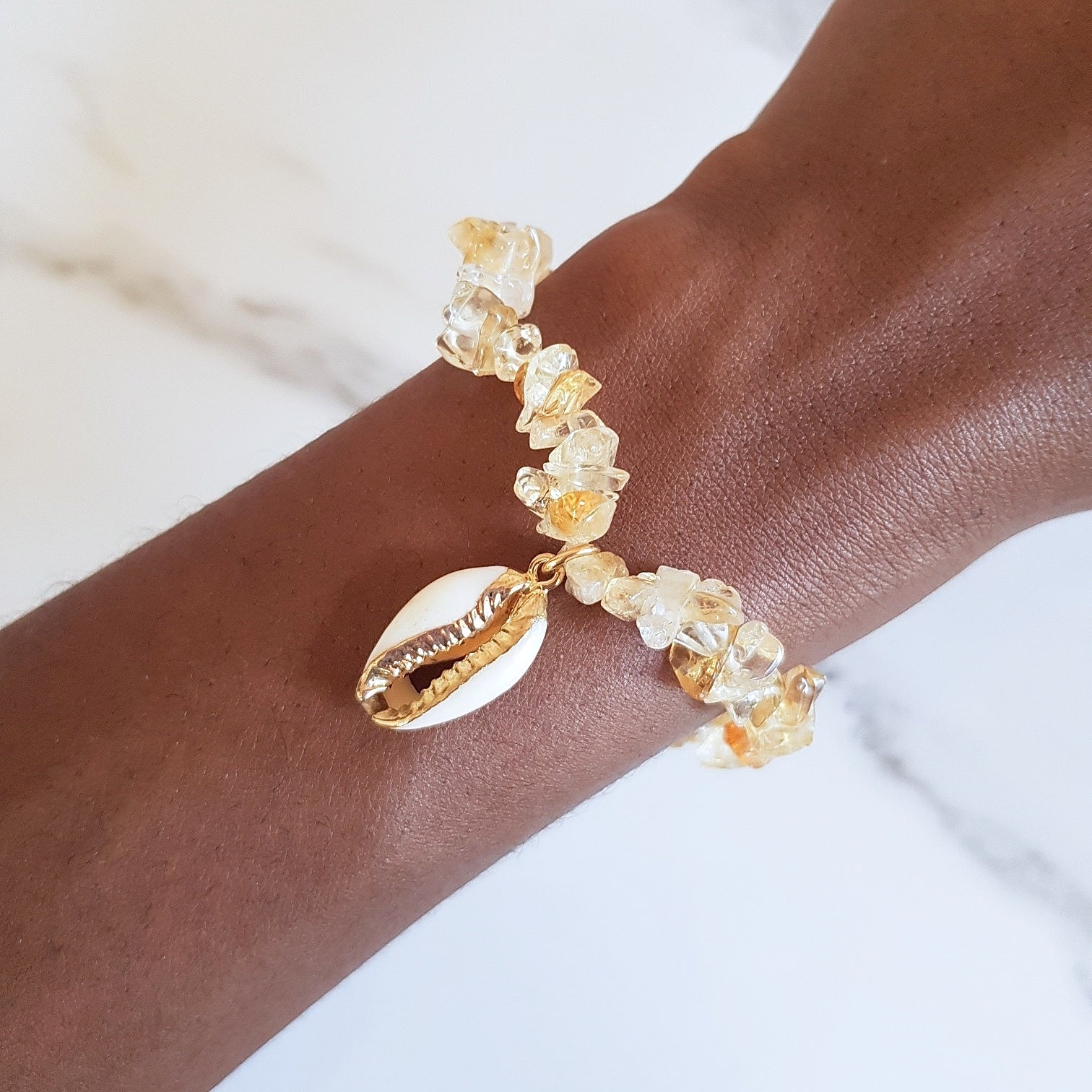 Charm Stretch Bracelet - Citrine