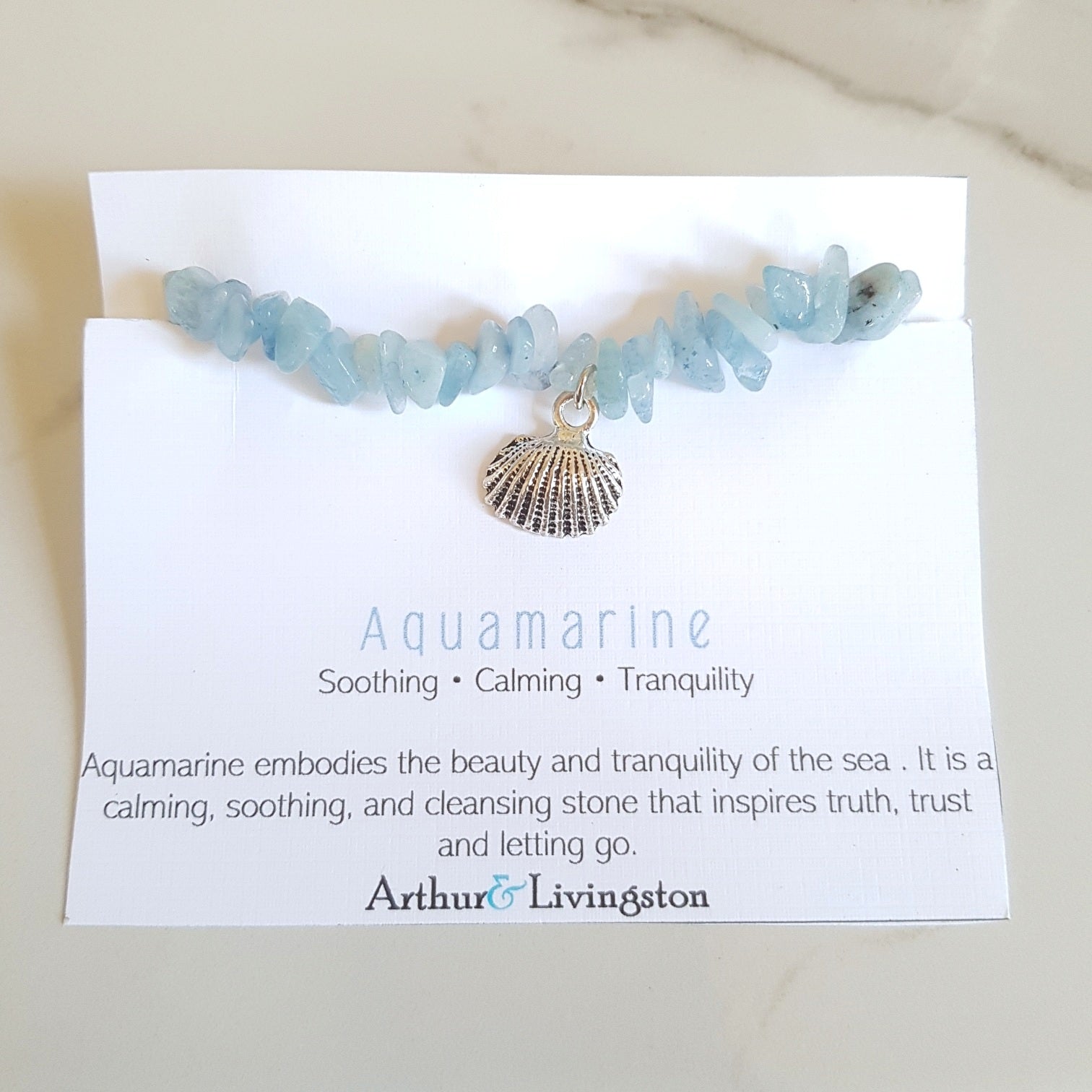 Charm Stretch Bracelet - Aquamarine