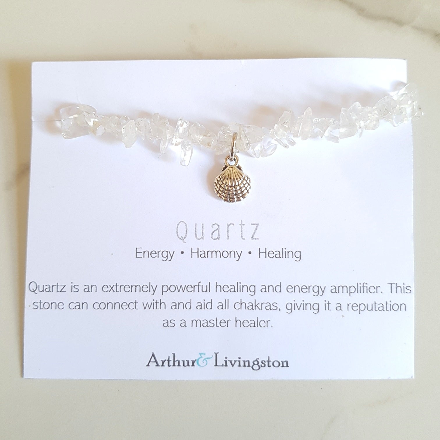 Charm Stretch Bracelet - Clear Quartz
