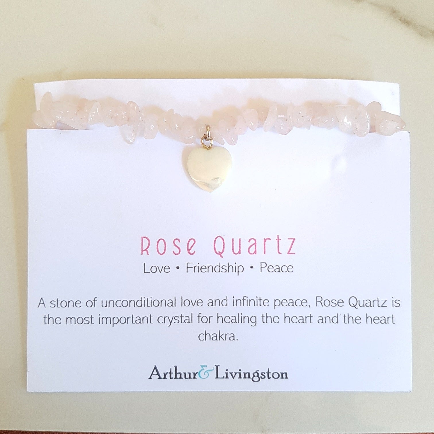 Charm Stretch Bracelet - Rose Quartz