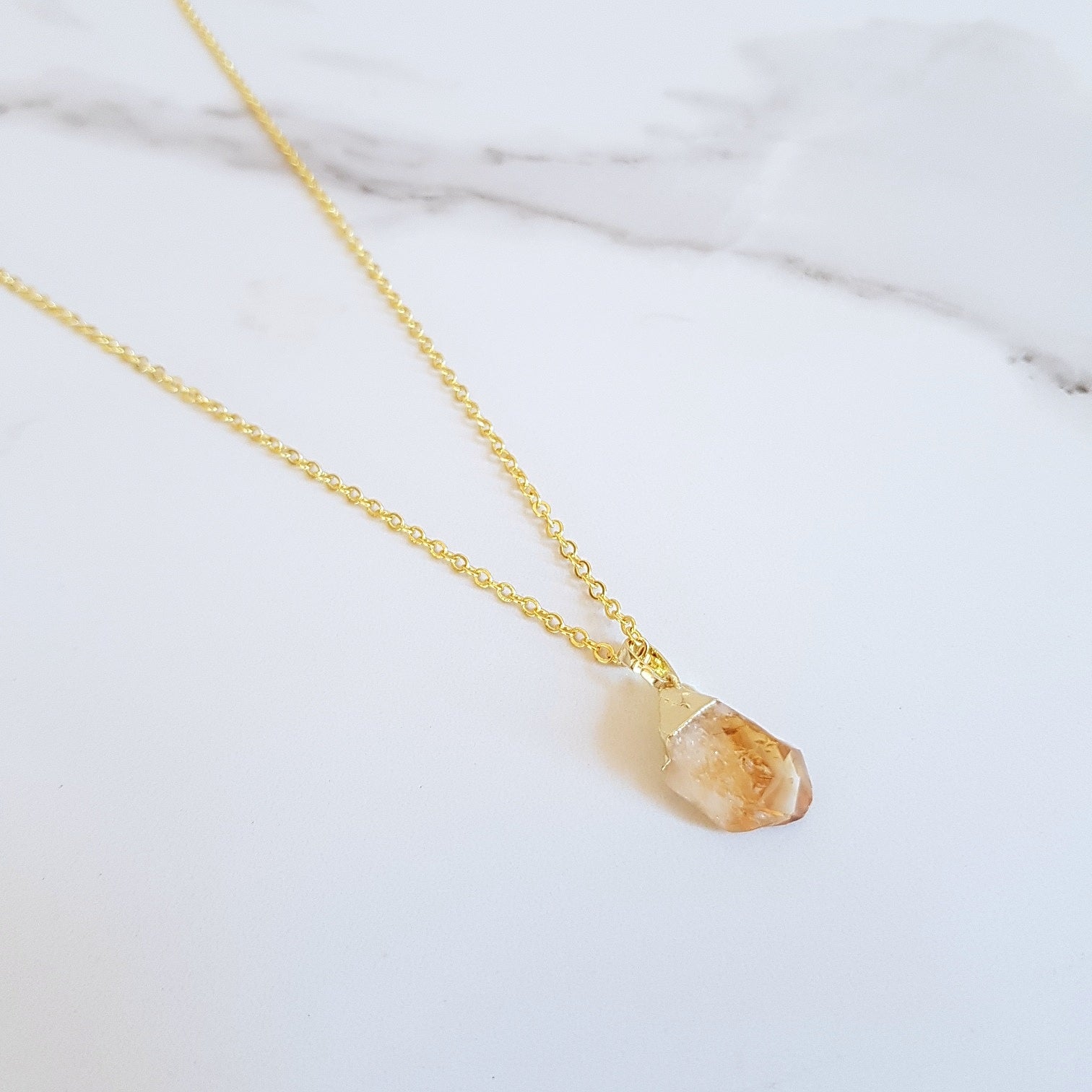 Elite Dainty Necklace - Citrine