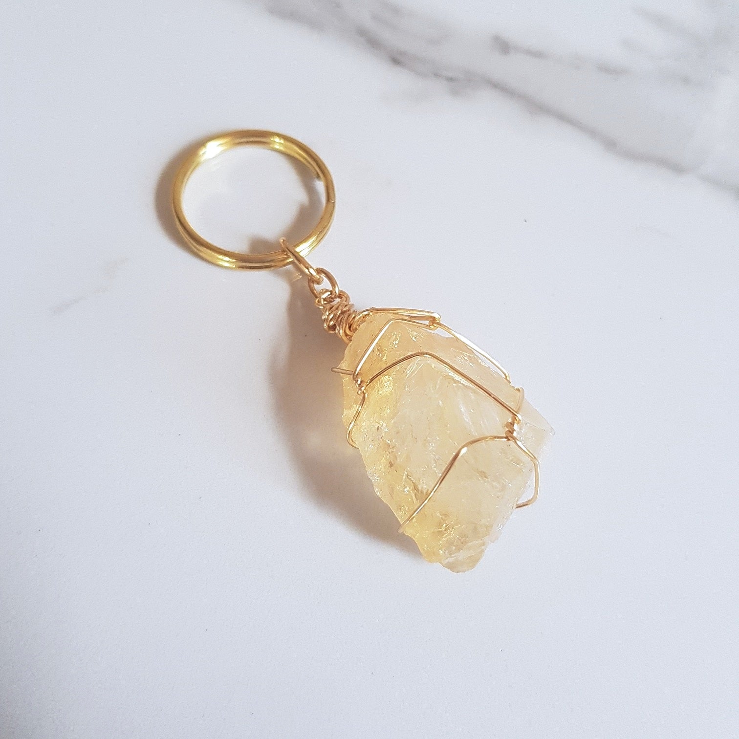 Gemstone Keyring - Citrine (ROUGH)