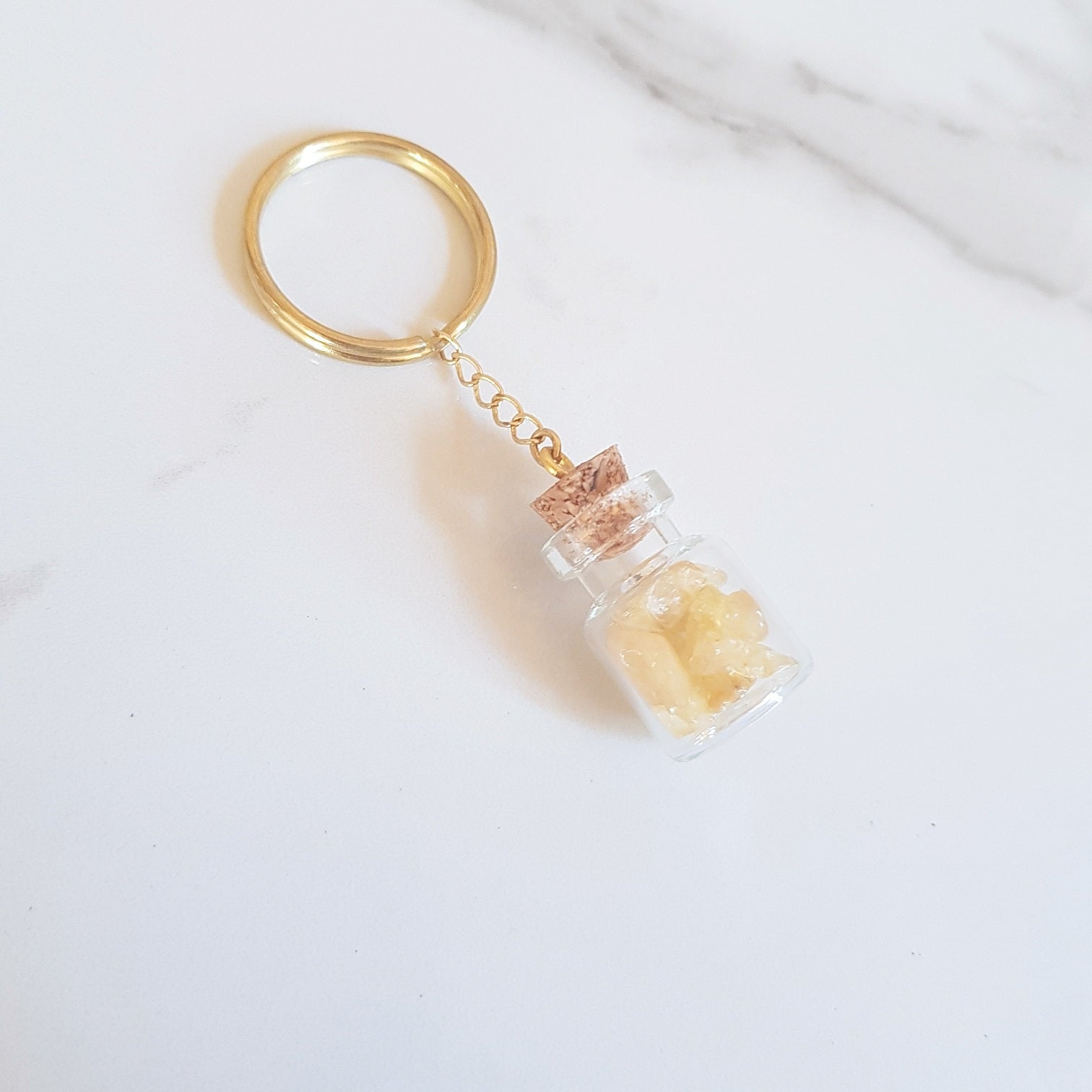 Bottled Gemstone Keyring - Citrine