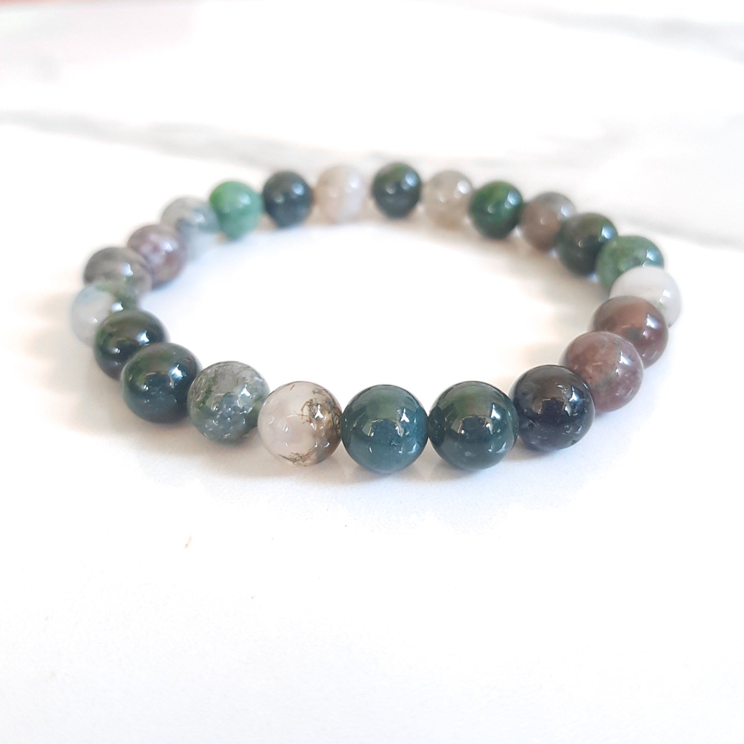 Stretch Bracelet - Moss Agate (OAK)