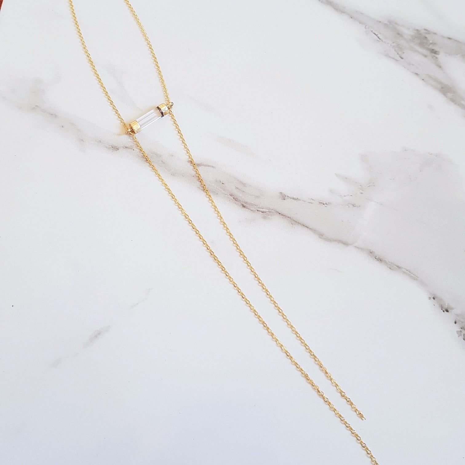 Lariat Necklace - Clear Quartz (OAK)