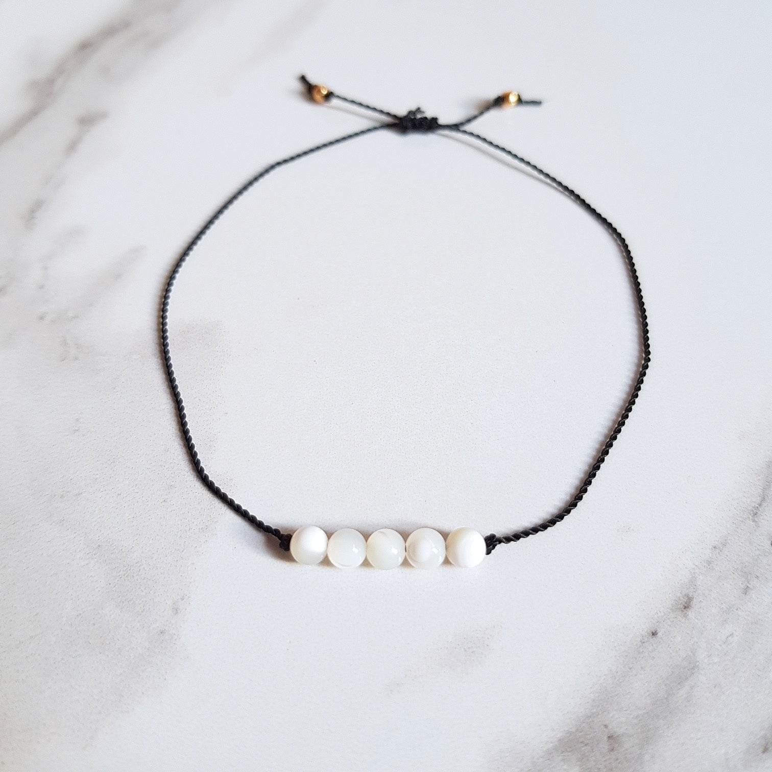 Nylon Bracelet - Pearl Bar