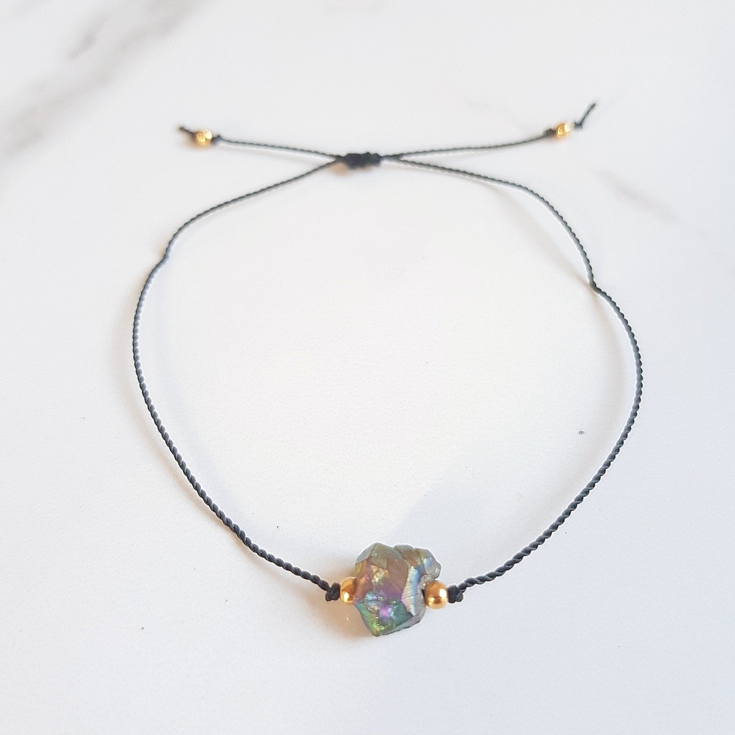 Nylon Bracelet - Rainbow Quartz