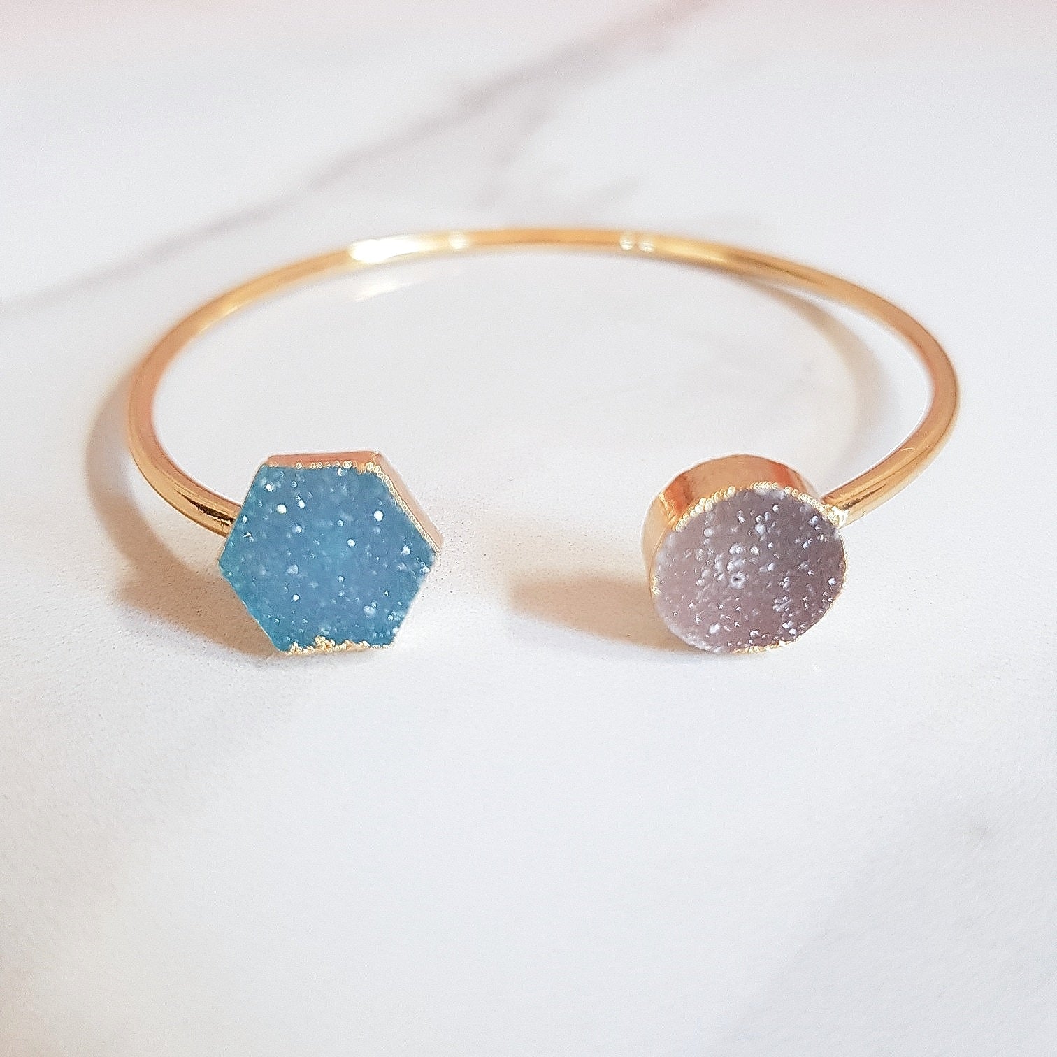 Jekyll & Hyde - Druzy Quartz Bangle (OAK)