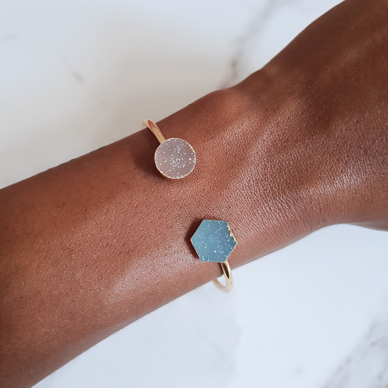 Jekyll & Hyde - Druzy Quartz Bangle (OAK)