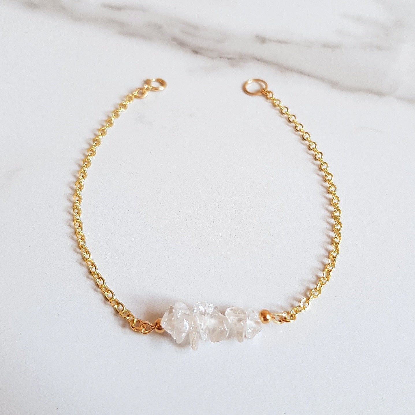 Cable Link Bracelet- Clear Quartz