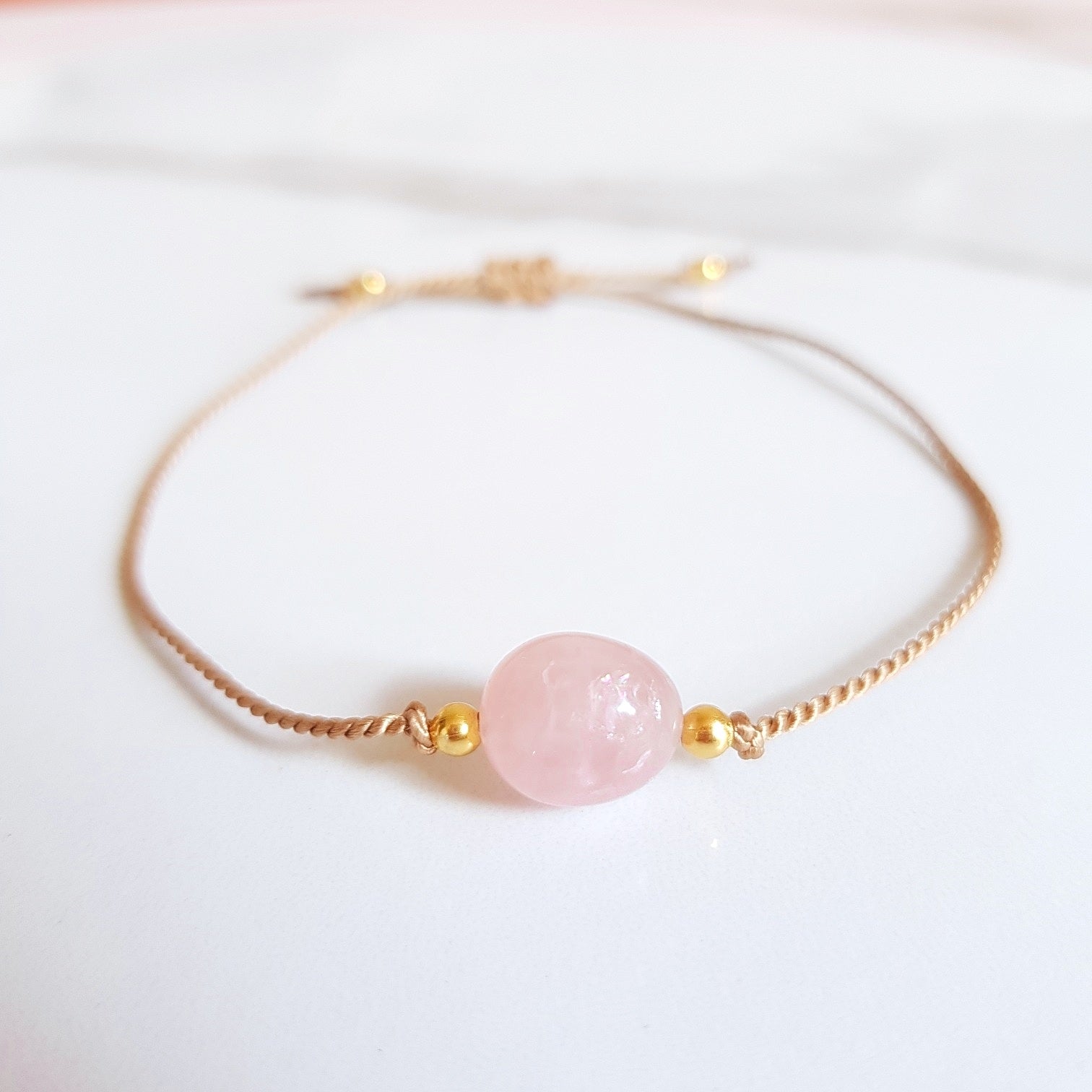 Nylon Bracelet - Rose Quartz