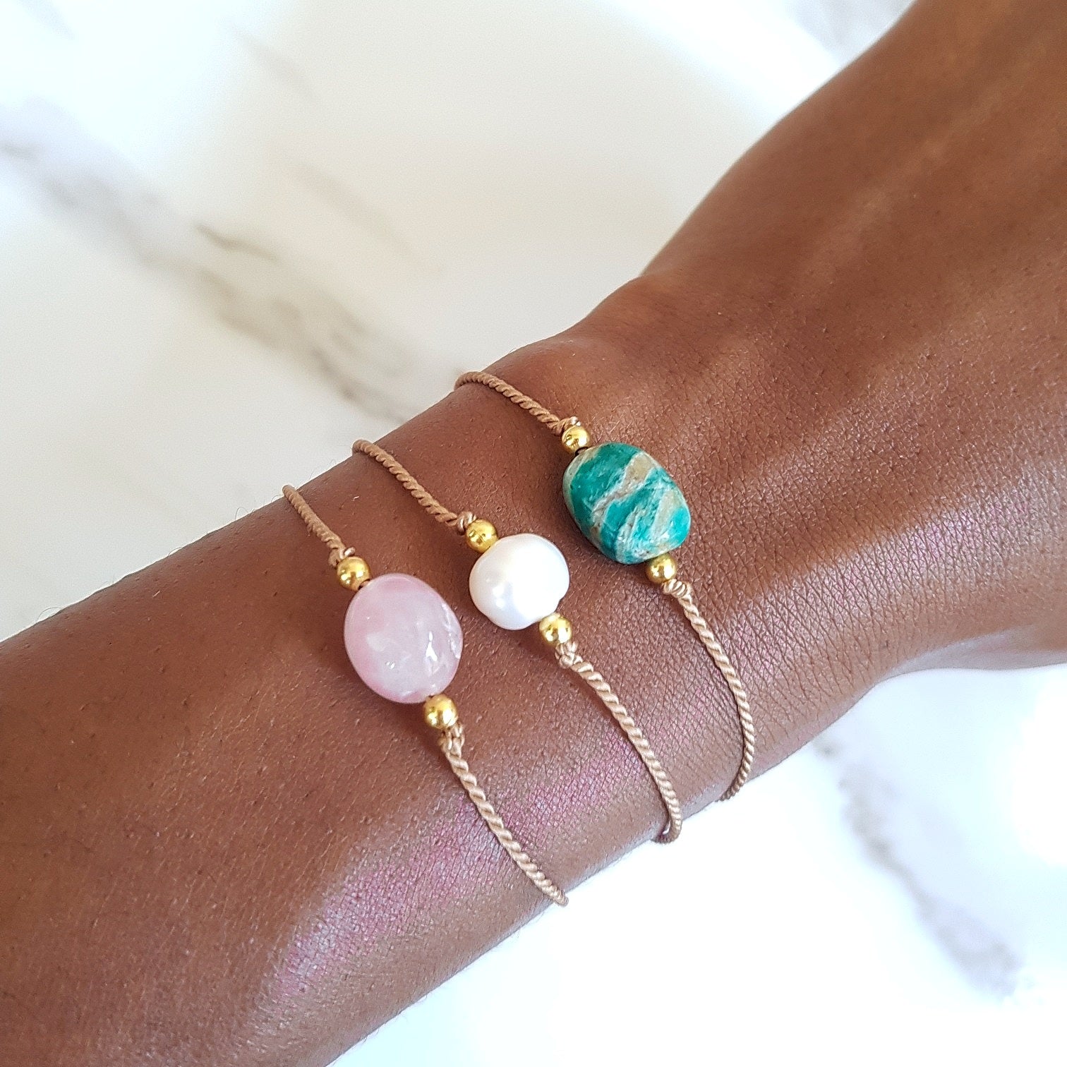 Nylon Bracelet - Amazonite