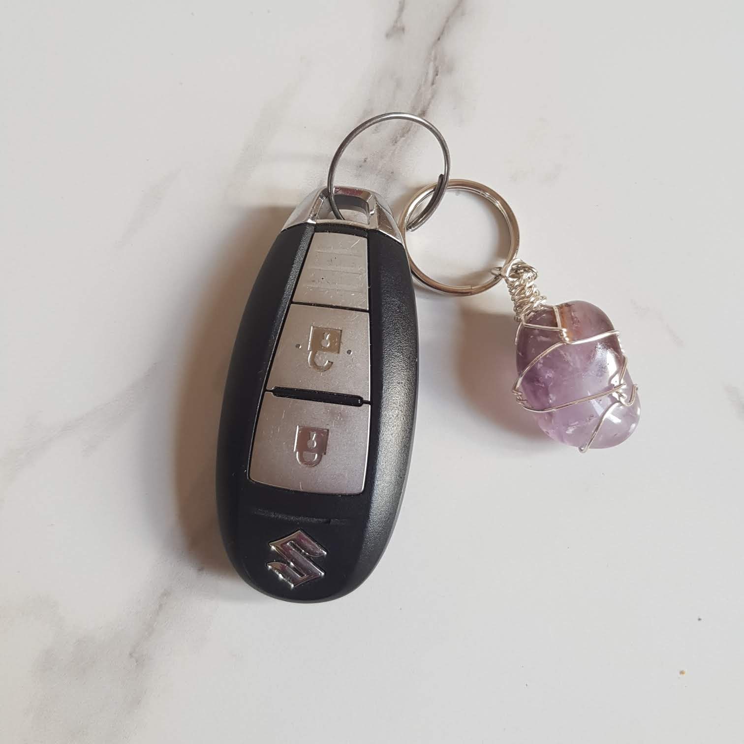 Gemstone Keyring - Amethyst (POLISHED)