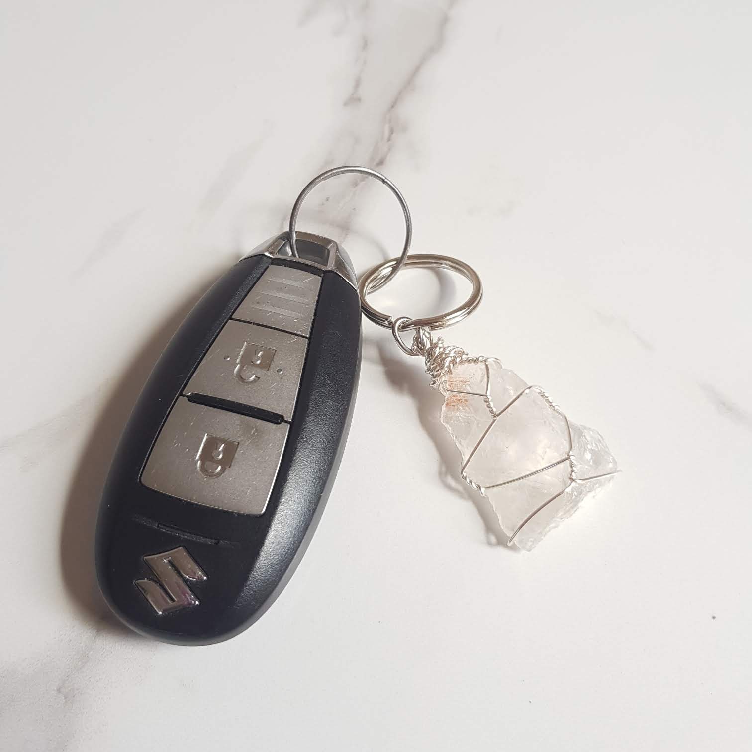 Gemstone Keyring - Clear Quartz