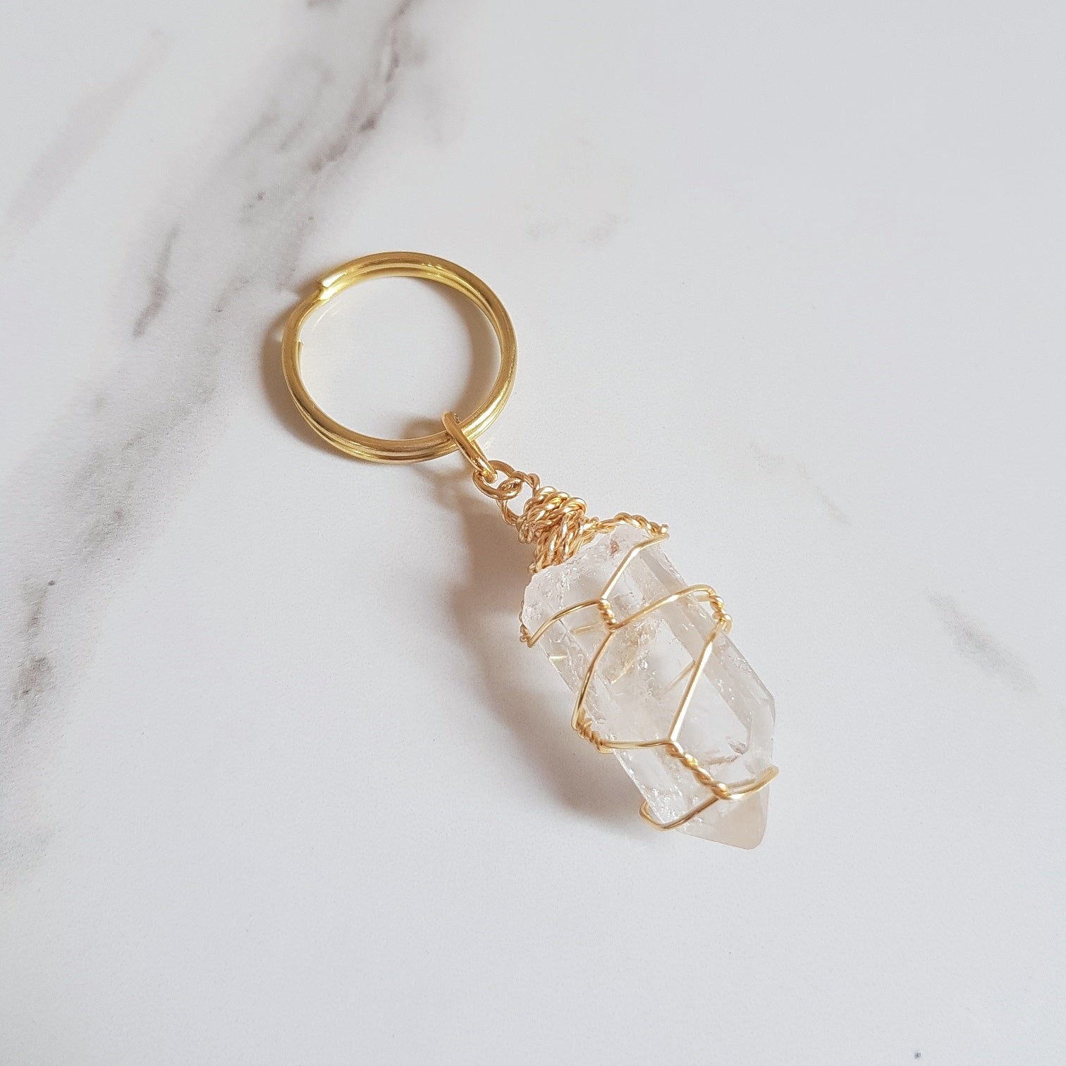 Gemstone Keyring - Clear Quartz