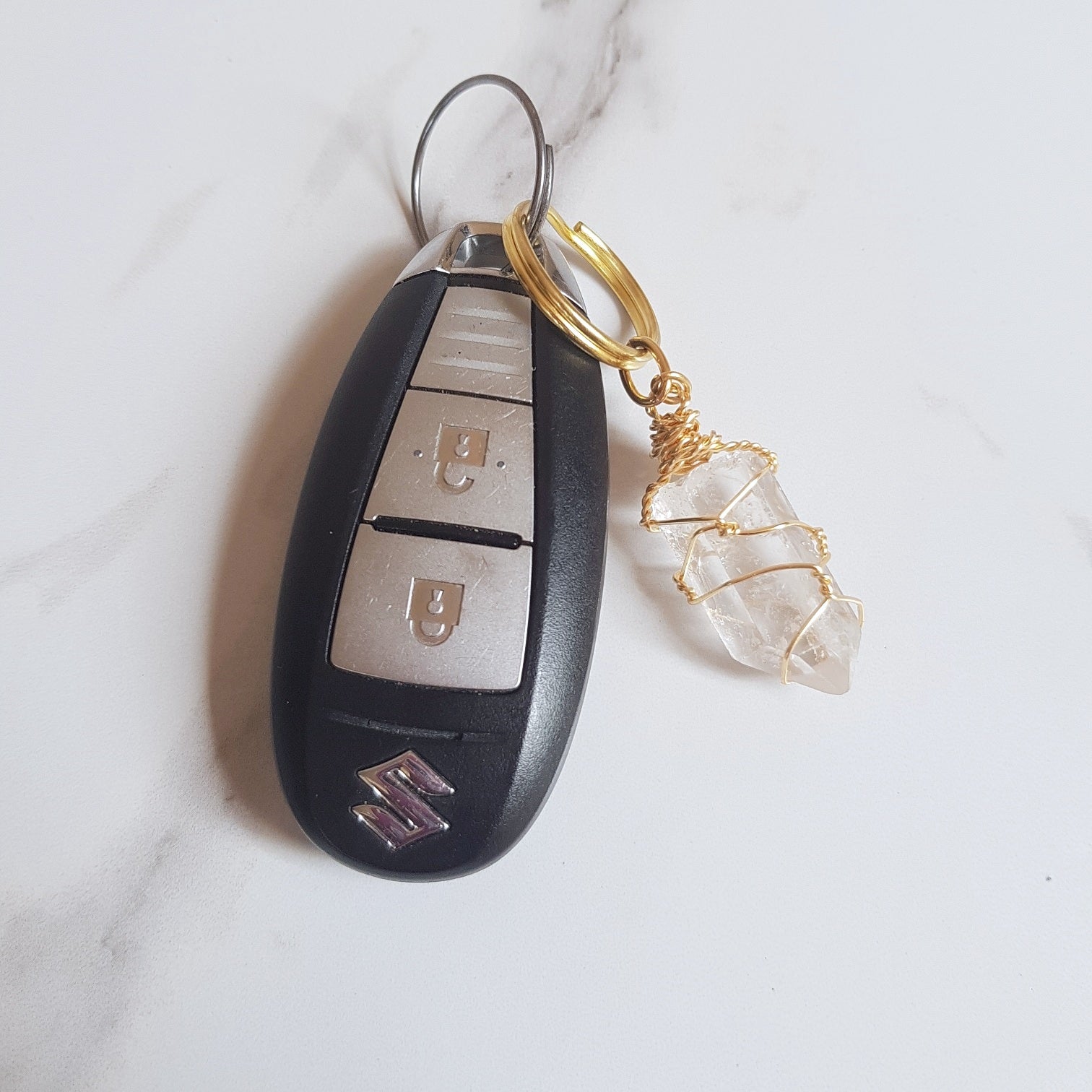 Gemstone Keyring - Clear Quartz