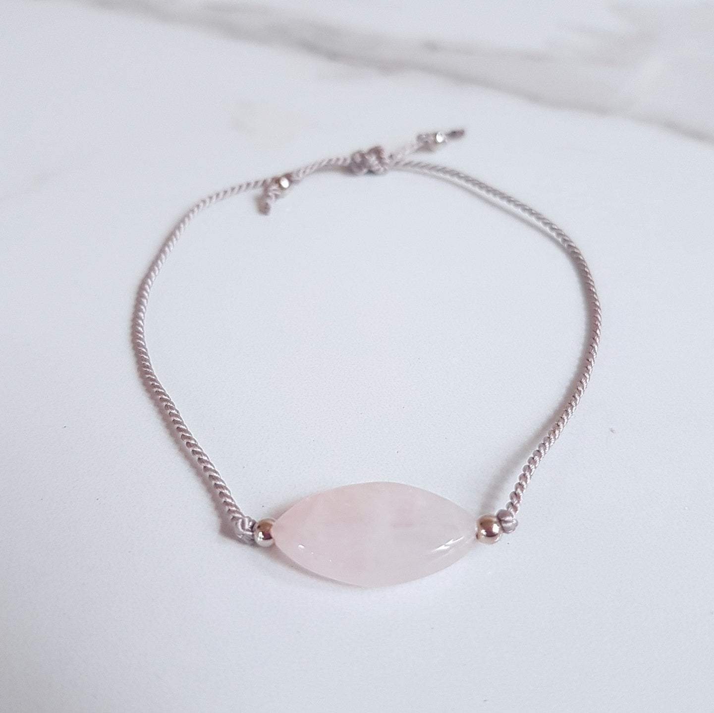 Nylon Bracelet - Rose Quartz