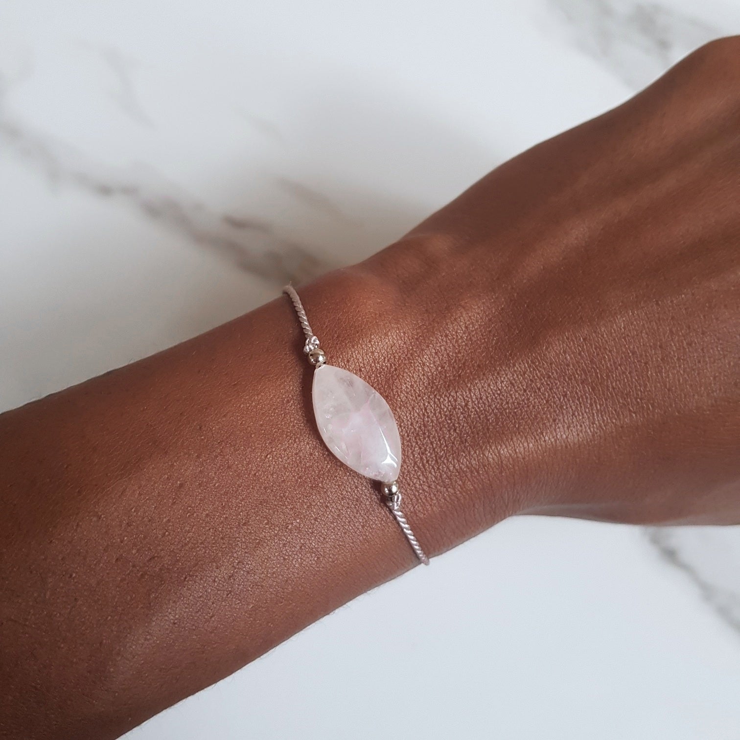Nylon Bracelet - Rose Quartz