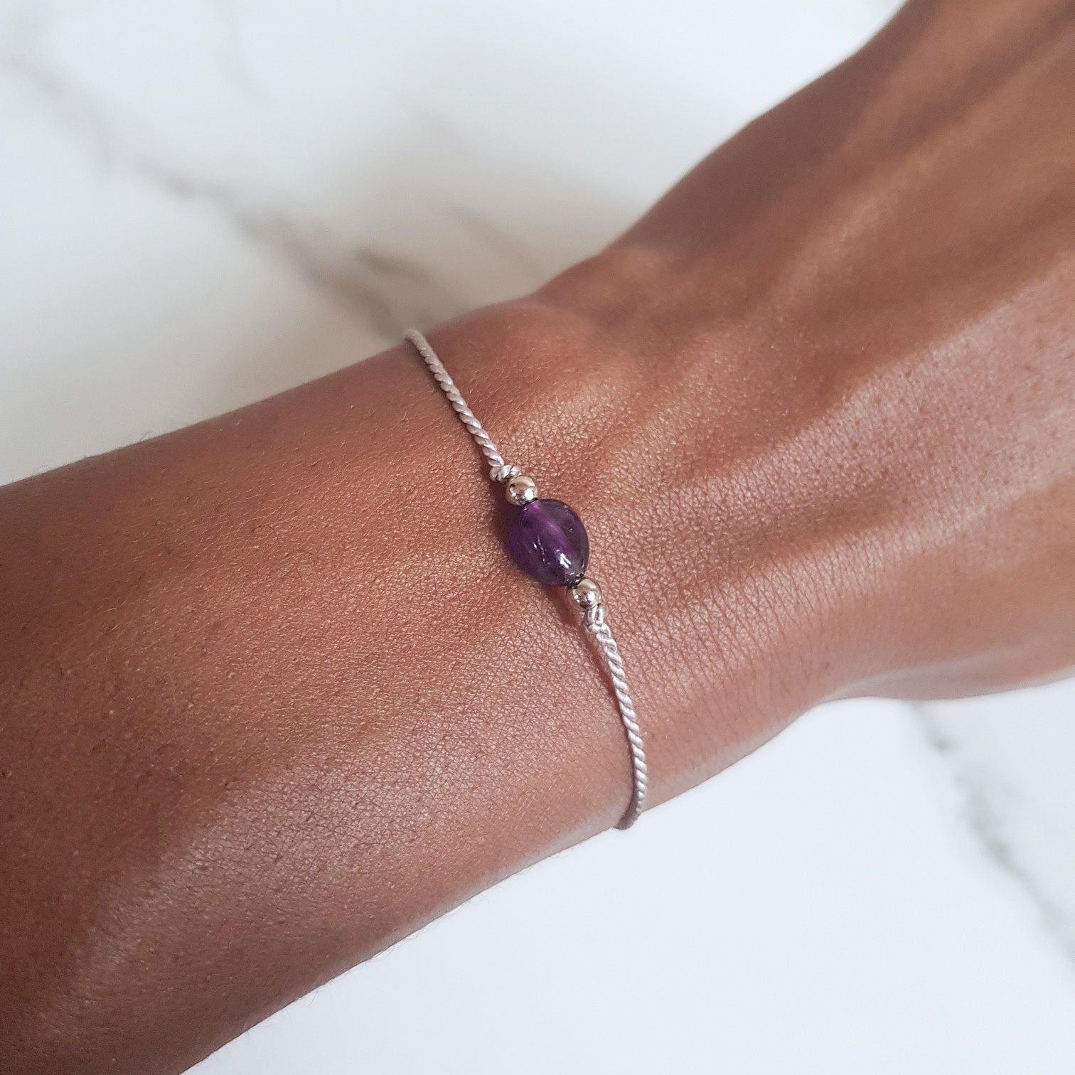 Nylon Bracelet   - Amethyst