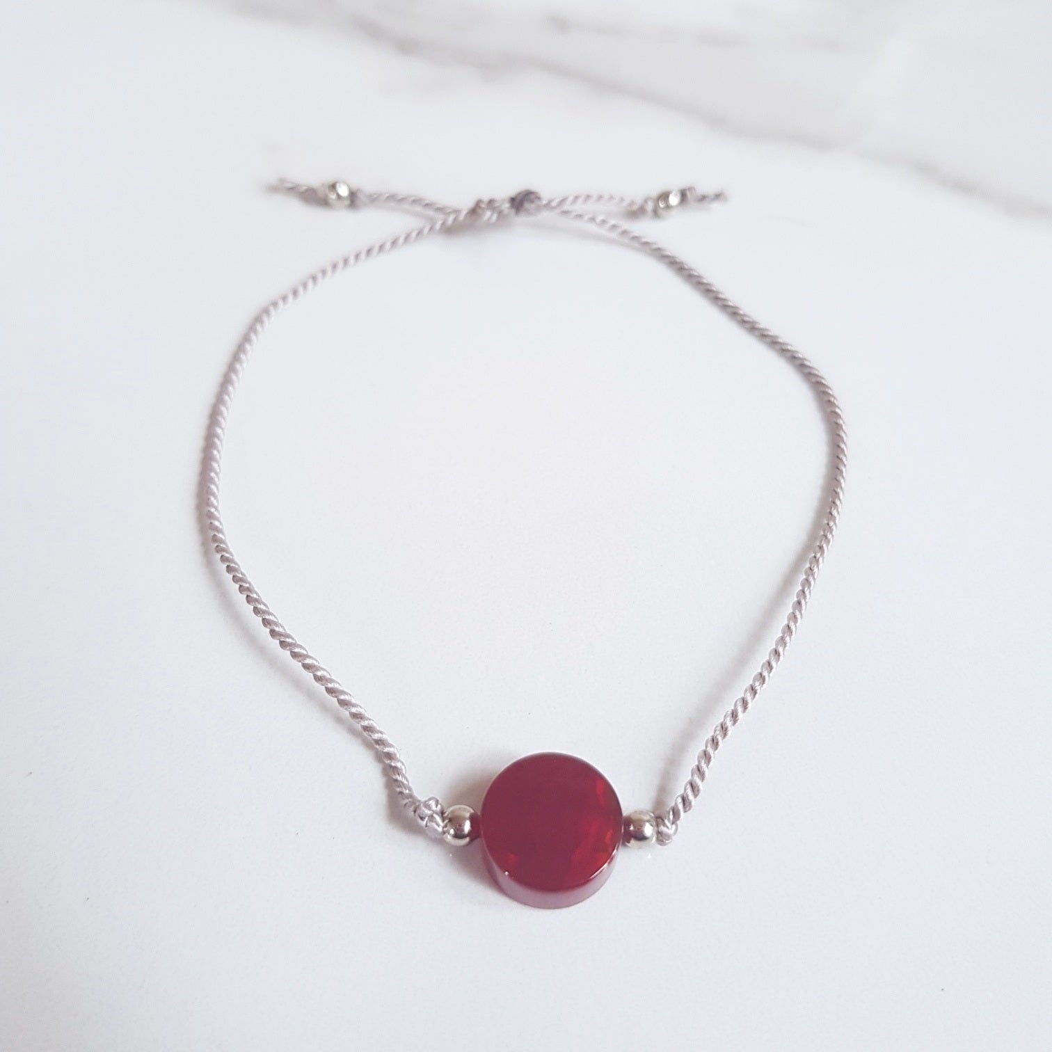 Nylon Bracelet -Red Jade